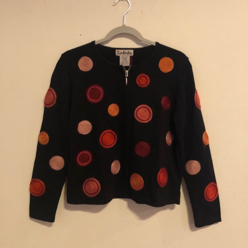 Polkadot zip cardigan